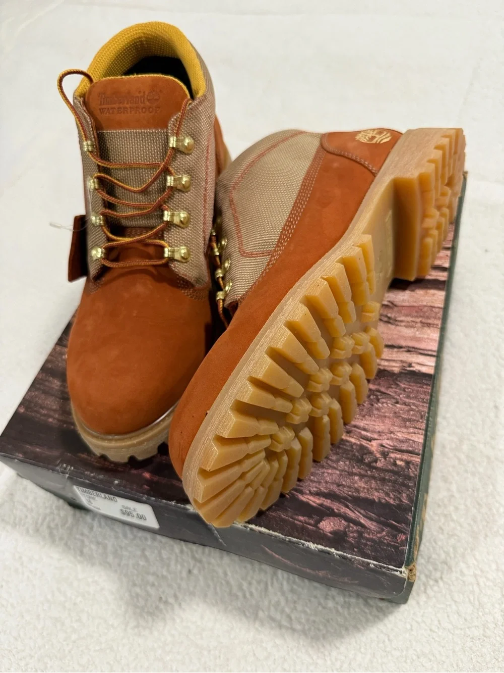 Timberland Men's Orange-Brown Suede Work Boots